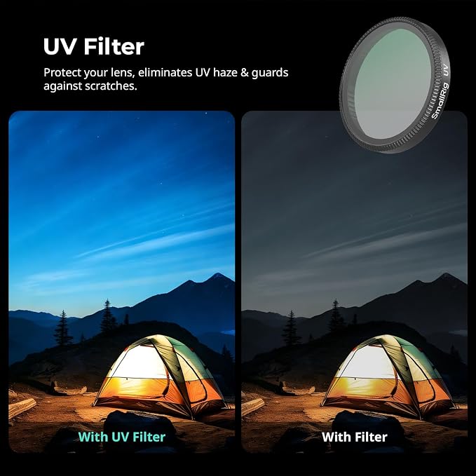 SmallRig Filter Kit for DJI Osmo Action 6, 6 Pack ND8 ND16 ND32 CPL UV 1/4 Effect Black Mist Filters, Snap-On Polarizing Neutral Density & Lens Silicone Cover, HD Optical Glass & Multi-Coated - 5967 - Image 3