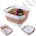 2.6 Gal(10L) Collapsible Wash Basin for Baby Bottles, Space-Saving Collapsible Dish Basin with Drain Plug for Bottle Washing, Collapsible Bucket for RV Kitchen Essentials (Brown) by Gimwa-foldtokeepopenformore
