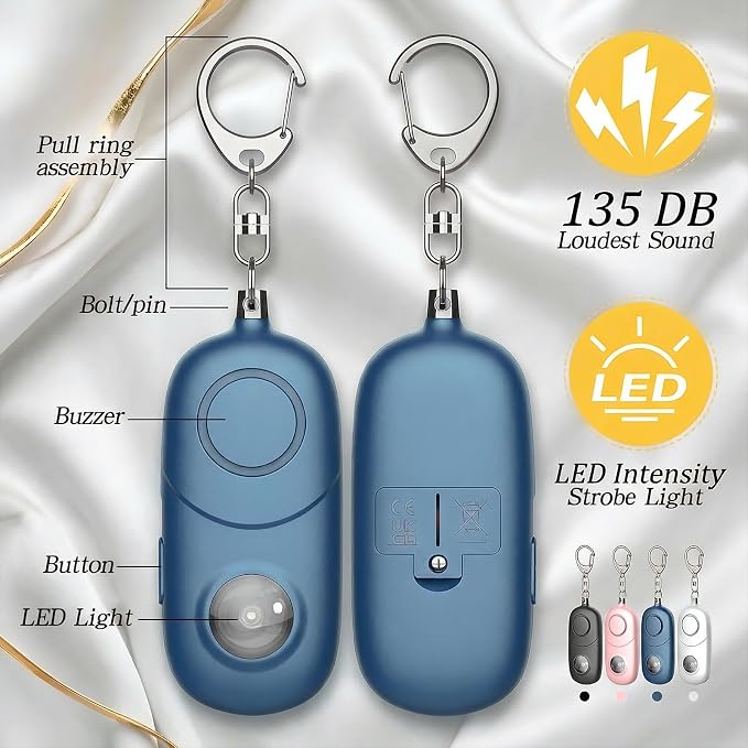 Personal Alarm for Women Keychain Alarm: Qoosea 135dB Emergency Keychain Siren with Strobe Light Loud Siren for Women Kids Students Seniors Emergency Self-Defense for Night Sports - Image 2