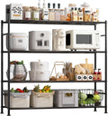 Sakugi Storage Shelves - 4 Tier Shelf Organizer, Heavy Duty Garage Shelving Unit with Leveling Feet, Stable Metal Shelves Organizer for Pantry, Kitchen and Closet, 46.3" W x 12.6" D x 46.6" H, Black by Sakugi