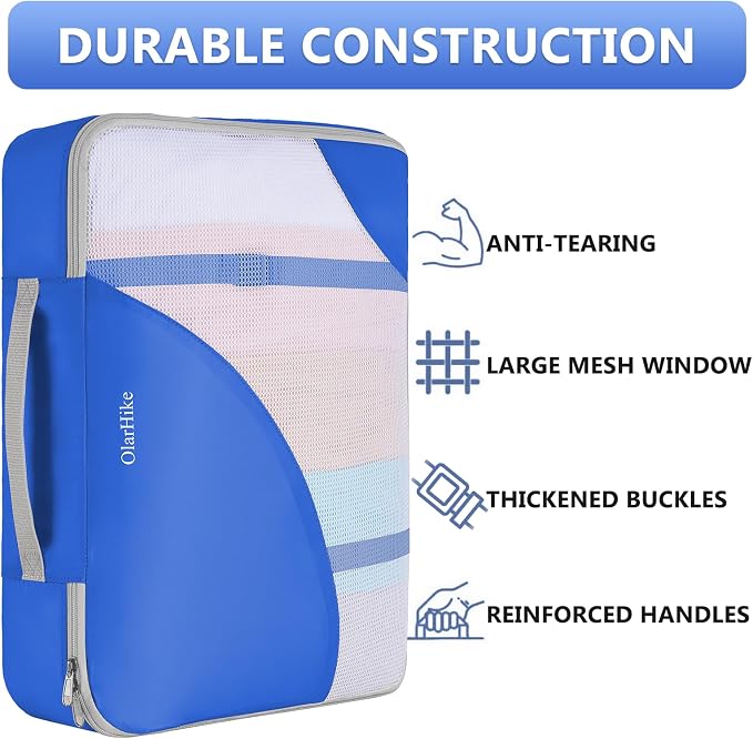 8 Set Packing Cubes for Travel, Gifts for Women Mom,Anti-Tearing Suitcase Organizer,OlarHike Vacation Essentials & Accessories for Cruise Ship - Image 5
