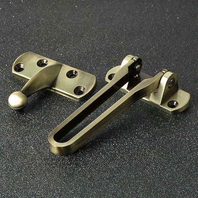 Alise Swing Bar Door Lock,Door Lock for Front Door and Inside Doors,Bronze | Security Door Guard Latch for Kids Safety Home Security,Hotel Latch Lock Front Door Child Lock - Image 7