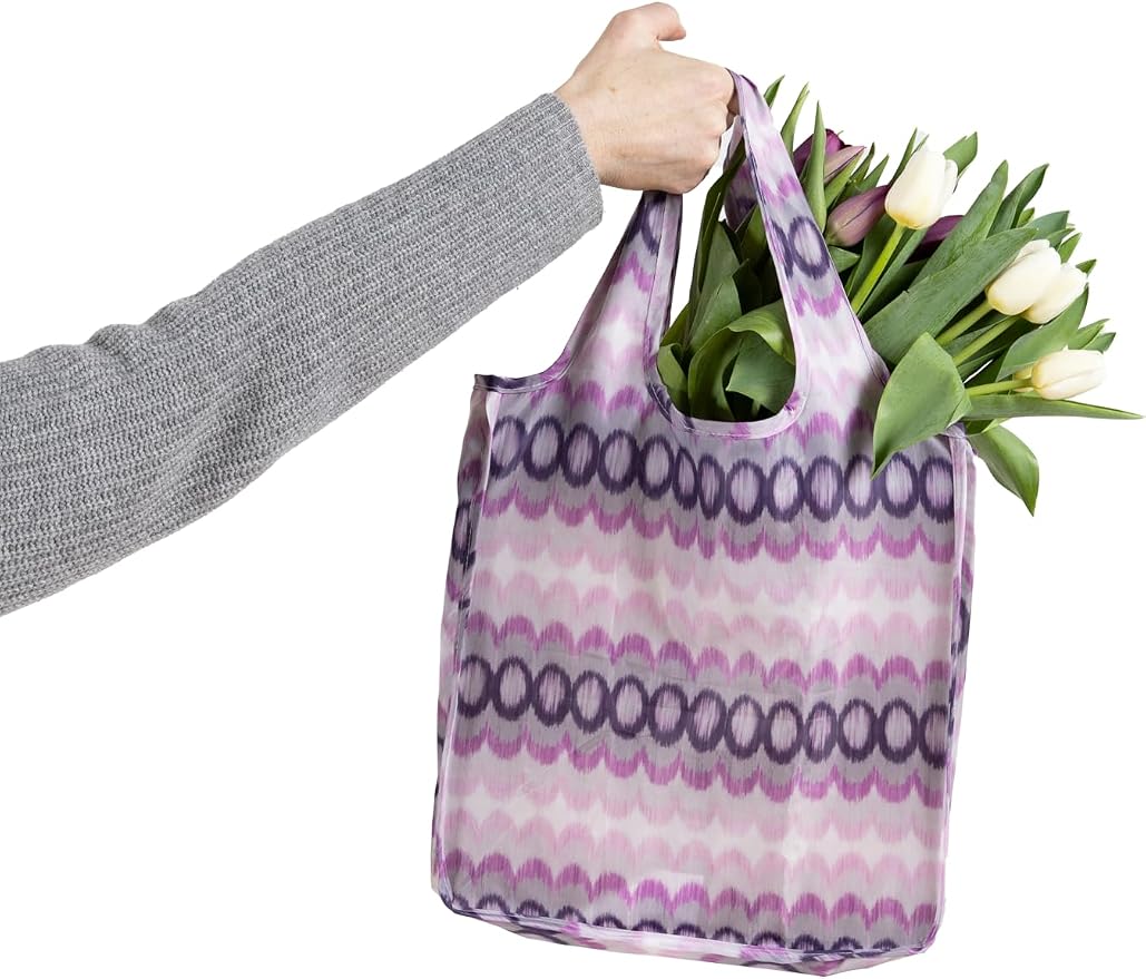 Pure Sage Reusable Grocery Bag - Stylish Shopping Bags for Groceries - Foldable Tote Bag - Image 4