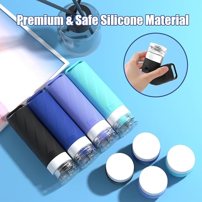 Travel Toiletry Containers 26Pcs Silicone Leakproof TSA Approved Set | Travel Bottles with Hanging Holes & Carabiners, Space Saving Portable, Easy Clean for Trips and Weekend Getaways - Image 4