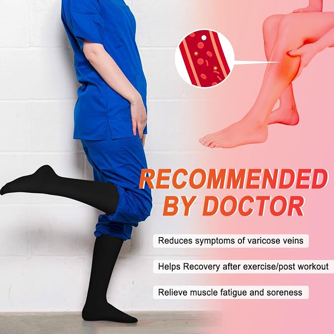 4 Pairs Compression Socks for Women Circulation-Best Support for Nurses,Running,Athletic,Travel - Image 2