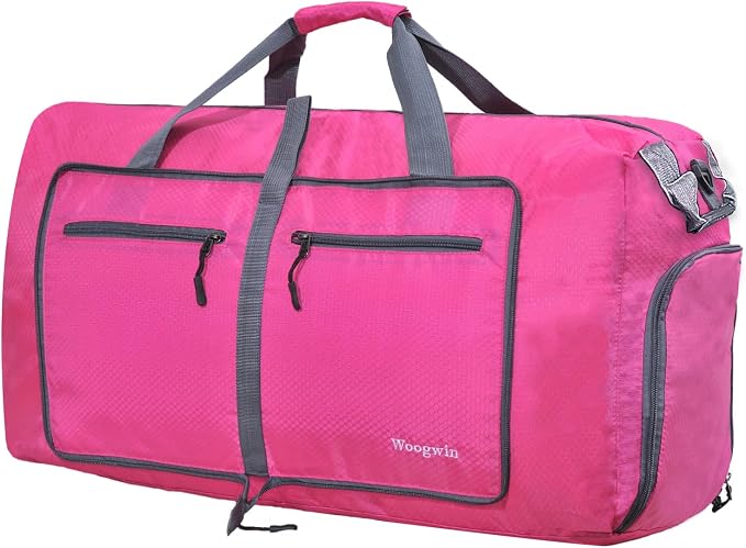Woogwin Travel Duffel Bag Large Foldable Waterproof Overnight Bag for Beach Swim Bags Pool Sports Gym by woogwin