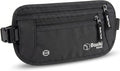 Money Belt for Travel with RFID Blocking Technology - Hidden Travel Money Pouch for Cash, Credit Cards, Passport, and Travel Valuables - Secure Water Resistant Money Belt for Men and Women - Black by BoxikiTravel