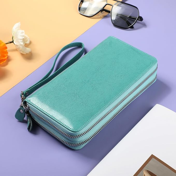 Small Compact Women Wallet RFID Blocking Genuine Leather Bifold Purse with ID Windows - Image 3