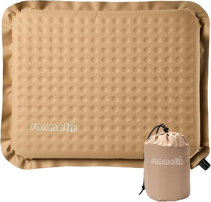 Airplane Travel Seat Cushion, 1, Khaki | Inflatable seat cushion for stadium, camping,outdoors.Sondur travel cushion for airplane by Unknown