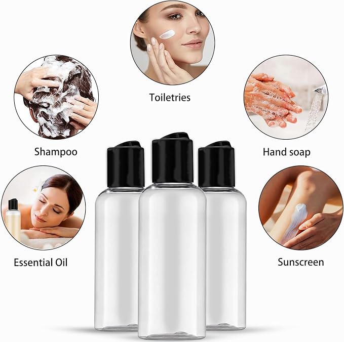 DNSEN 5 Pack 3.4 oz Travel Bottles for Toiletries TSA Approved Leakproof Plastic Empty Travel Size Bottles Containers with Labels - Image 5