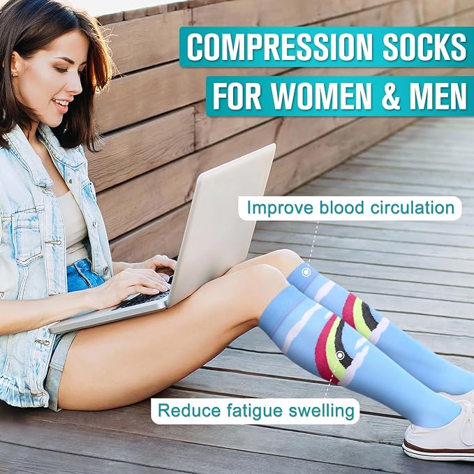 Copper Compression Socks for Women & Men (6 pairs) - Best Support for Nurses, Running, Hiking, Recovery - Image 3