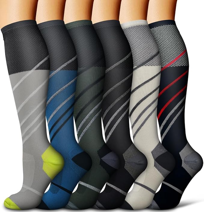 COOLOVER Copper Compression Socks for Women and Men(6 Pairs)-Best Support for Running, Athletic, Travel by COOLOVER