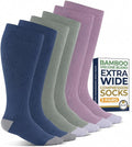 Pembrook 3 Pairs Plus Size Compression Socks Wide Calf - Bamboo Viscose Compression Socks for Women Wide Calf by Pembrook