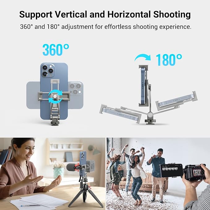 SmallRig Multifunctional Universal Cell Phone Mount Adapter, Phone Tripod Mount with Cold Shoe, Phone Holder for iPhone 16 15 14 13 12 11, Fits for Tripod Monopod Phone Cage Camera cage-3559 - Image 4