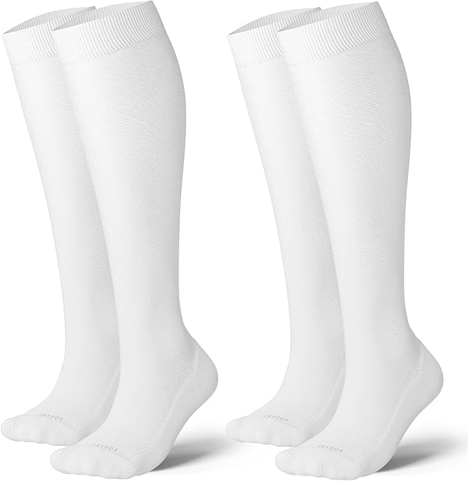 LEVSOX Cotton Compression Socks for Women&Men 20-30mmHg Knee High Cute Support Sock for Nurses Pregnancy Travel by Levsox