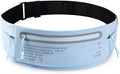 Running Belt Fanny Pack Men Women, Slim No-Bounce Waterproof Phone Holder | Adjustable Elastic Strap Fits 27-43" Hips, Detachable Race Bib Clips, Energy Gel & Sunglasses Loops, 3 IPX4 Pockets by MORKSUKYSAFETY
