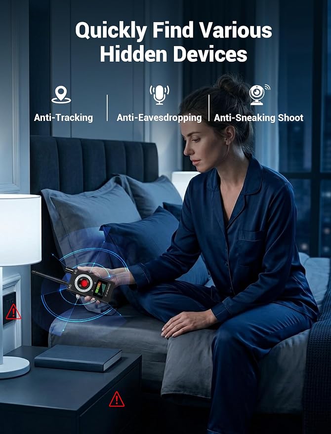 Hidden Camera Detectors, 3-in-1 GPS Tracker Detector, Bug Detector, Ultra-Long Battery Life, RF Detector for Airbnb, Hotels, Bathroom, Home, Office - Image 2