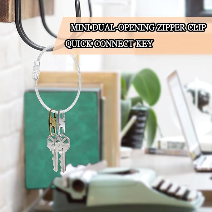 6pcs Anti Theft Zipper Lock Clips for Bag Pull Replacement, Assorted | Zinc Alloy Double Opening Small Carabiner Clips Anti Theft Zipper Clip for Keychain Charm, Luggage Bag Lock, Travel & Camping - Image 5