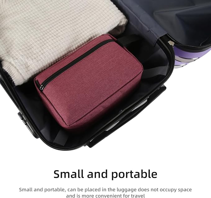 Icramsy Travel Toiletry bag Toiletry bag for women men Hanging Cosmetic bag Travel accessories for Women Men (Purplish red) - Image 6