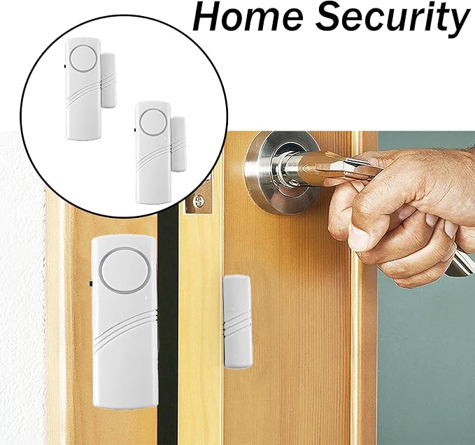 2 Pack Door Window Alarm, Magnetic Burglar Alert Sensor, Loud Door Alarms for Kids Safety, DIY for Home Security, Office Protection,Shopping Store Need AAA Battery(withoutbattery) - Image 5