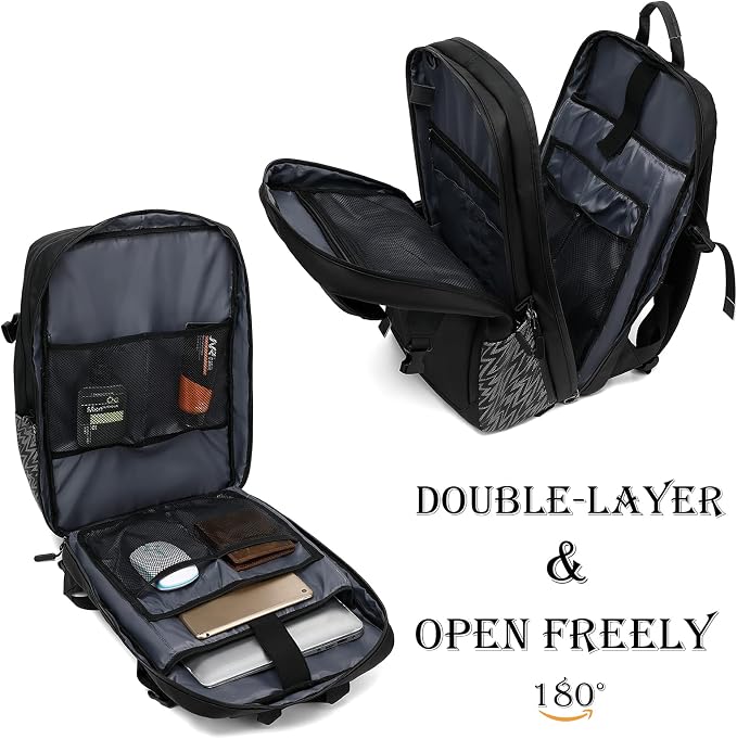 Motorcycle Backpack, 17'' Laptop Compartment, High-Density Nylon, Adjustable Helmet Holder, Reflective, Waterproof for Outdoor Enthusiasts | Motorcycle Helmet Storage Backpack Also Fit Basketball Football Soccer,Reflective, Riding & Daily Commute Gift ... - Image 3