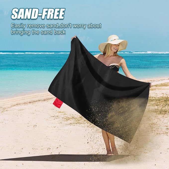 Odoland Sandproof Beach Blanket, Waterproof Portable Mat with Carry Pouch | 43.3“x27.5” Quick Drying & Foldable Lightweight Sand Free Beach Mat Tarp for Hiking, Camping, Travel, Red - Image 8