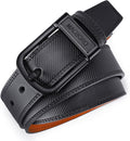 Non Metal Tsa Approved Belt Nickel Free Hypoallergenic Plastic Buckle Travel Leather Belt 1.38" by macboro