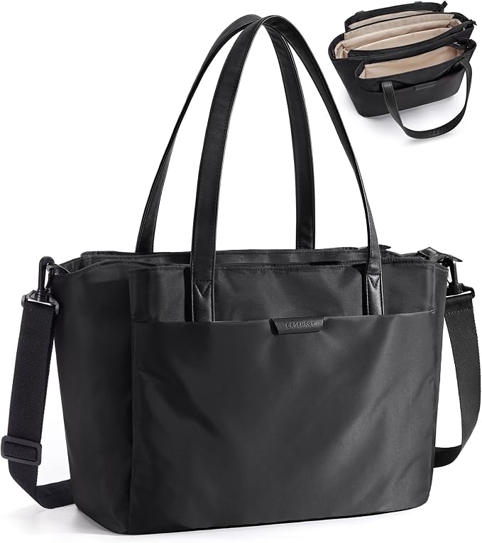 BAGSMART Tote Bag for Women with Compartments, Work Tote Bag with Zipper Women Purse Crossbody Shoulder Handbag with Strap by BAGSMART