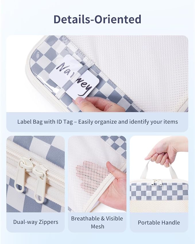 Narwey 6 Set Compression Packing Cubes for Travel Women Men, Travel Cubes for Carry On Suitcase, Durable Compression Luggage Organizer Bags - Image 3