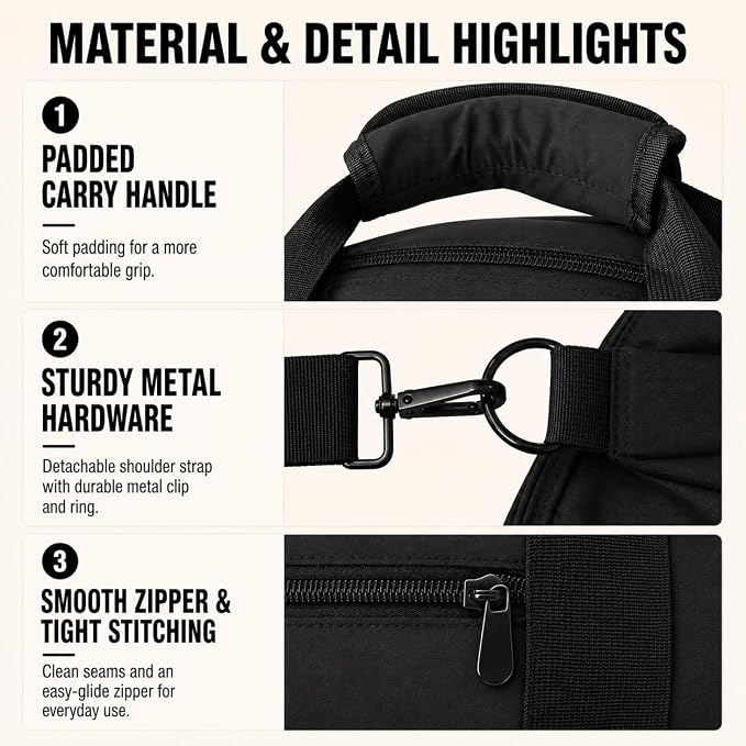 Foldable Travel Duffel Bag,Packable Weekender Bag with Luggage Sleeve, 35L-45L Expandable Overnight Carry-On Tote with Padded Shoulder Strap, Lightweight Nylon Extra Bag for Travel - Image 6