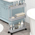 Slim Storage Cart 3 Tier,Bathroom Organizer Rolling Utility,Mobile Shelving Unit Slide Out for Office, Kitchen, Laundry Room & Narrow Places,Gray by Home