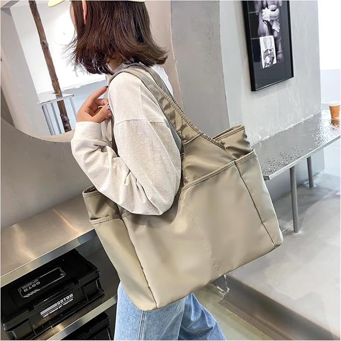 SOYMWIN Tote Bag for Women,Large Tote Bag with Compartments and Multiple Pockets,Quilted Shoulder Bag for Travel Work Sports | Large - Image 3