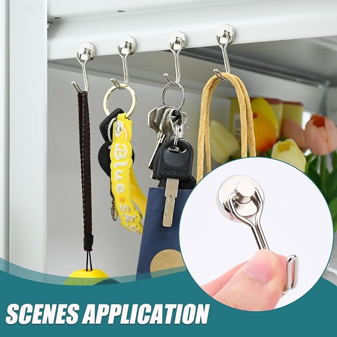 MAGXCENE Swivel Swing Magnetic Hooks, Strong Neodymium Magnetic Hooks Heavy Duty for Hanging, Rare Earth Magnet Hagner for Grill Locker Classroom Cruise Kitchen Indoor Outdoor, 10 Pack - Image 4