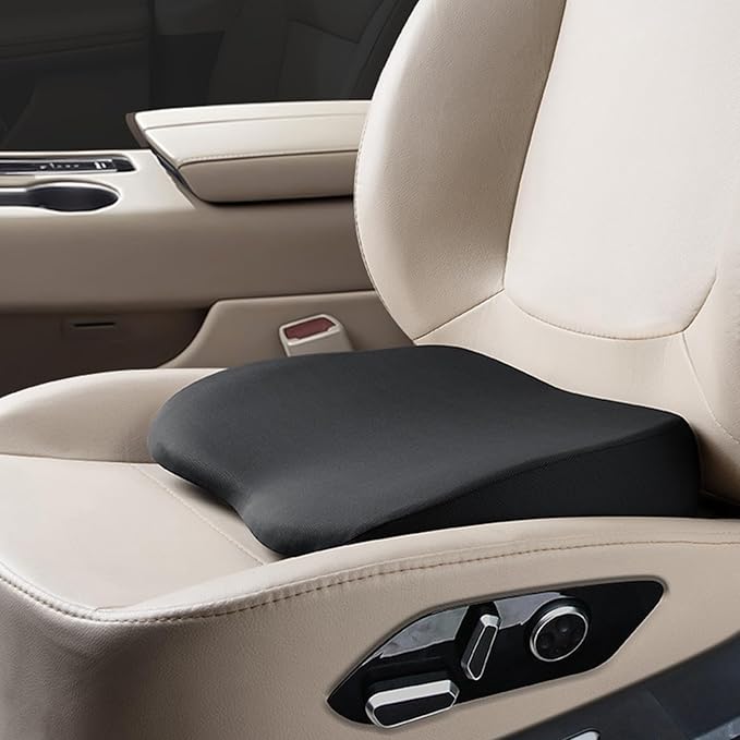 2 in 1 Wedge Car Cushions or Lumbar Support for Driving - 3.5 Inches Soft Memory Foam Driver Seat Cushion for Car Truck - Comfort Coccyx Cushion for Tailbone & Back Pain Relief, Black by Unknown