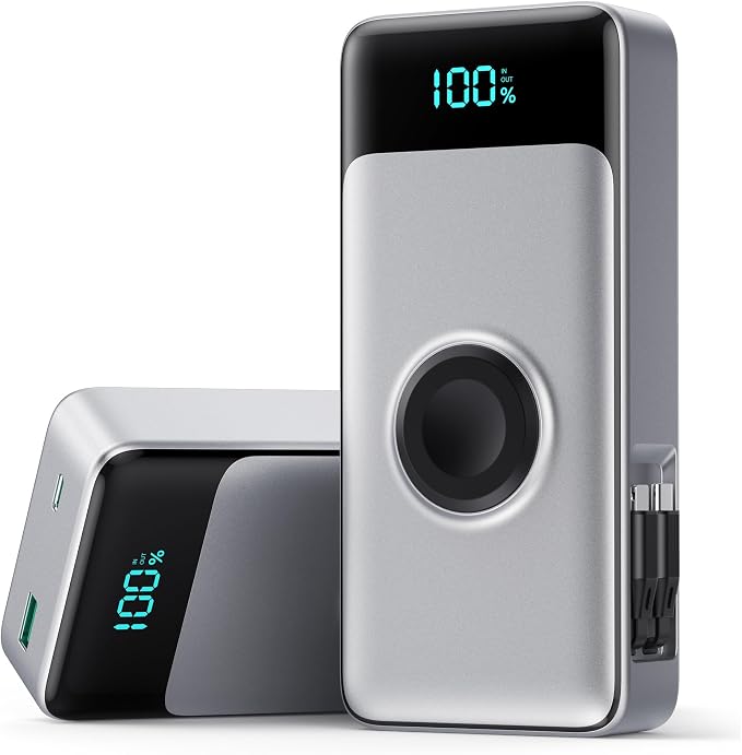 5-in-1 Portable Charger for iPhone,40800mAh Power Bank Built-in Retractable Cable and iWatch Charger,25W PD QC4.0 Fast Charging Battery Pack,Travel Essential Phone Charger for iPhone 17/16/15,Android by LanLuk