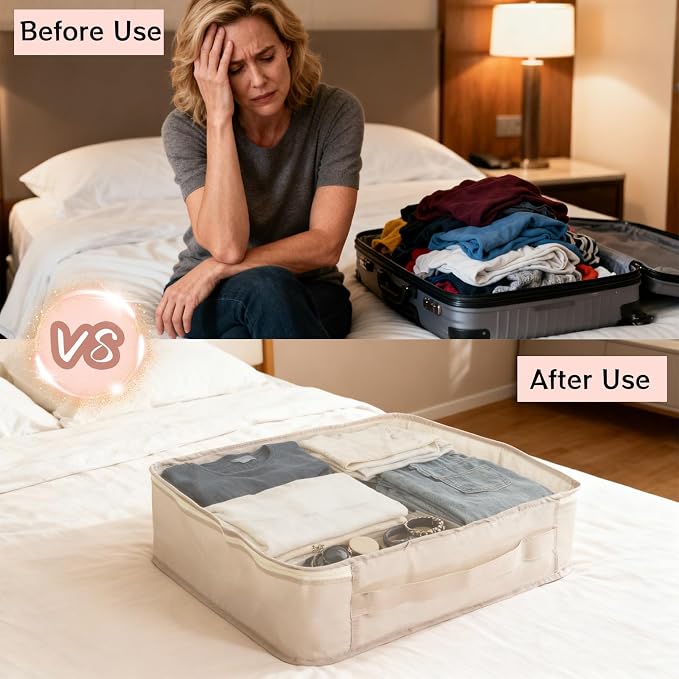 14 Pcs Packing Cubes for Suitcase Mesh Clothes Organizer Bulk, Lightweight Storage Bag, Toiletries Organizer Travel Luggage Bags for Hiking, Camping, Backpacking(XL, L, M Size) - Image 6