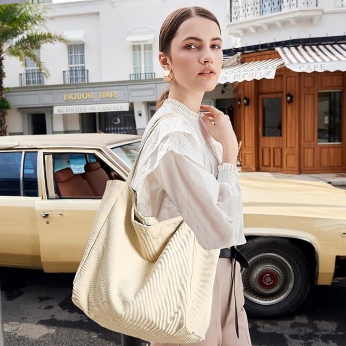 Canvas Tote Bag for Women Large Hobo Shoulder Bag for Work Travel Casual Message Bag Tote Purse handbags - Image 2