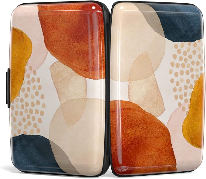 Credit Card Holder, Mini Aluminum Card Wallet RFID Blocking Slim Metal Hard Card Case for Women Men, Abstract Marble - Image 5