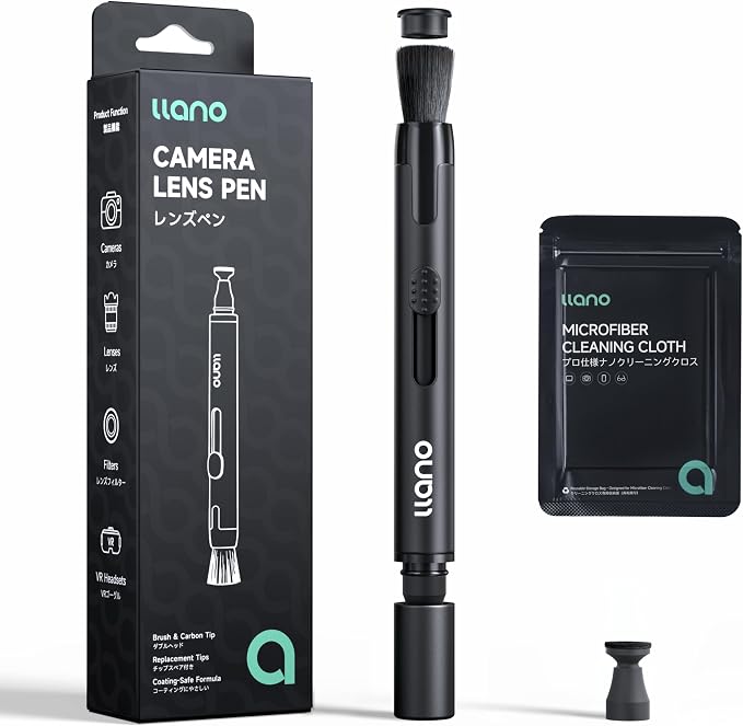 llano 2-in-1 Lens Cleaning Pen, Camera Cleaning Kit | with Soft Brush Replaceable Carbon Powder Tip,Nano-Fiber Cleaning Cloth, for Screen of Computer PC MacBook iPhone Camera by TheHorizonofPossibility