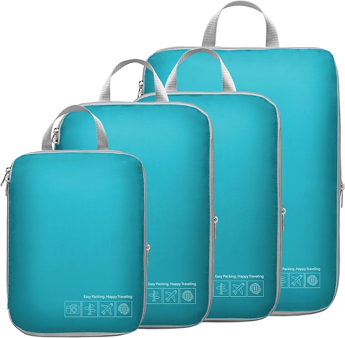 Cambond Compression Packing Cubes for Travel - Luggage Suitcase Organizer | Compression Zip Design for Space-saving, Expandable, Lightweight, Keep Clothes Sorted, Luggage Space Tidy, Carry on Pack Fast by Cambond