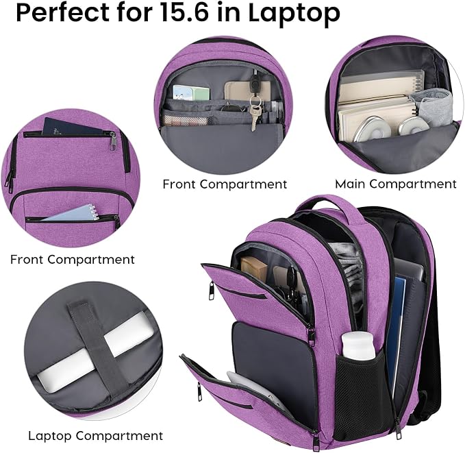 BIKROD Backpack for Girls Women, School Backpack for Teen Boys, Lightweight Casual High School Bookbag, Daily-use Travel Laptop Backpack Fits 15.6 Inch Notebook - Image 2