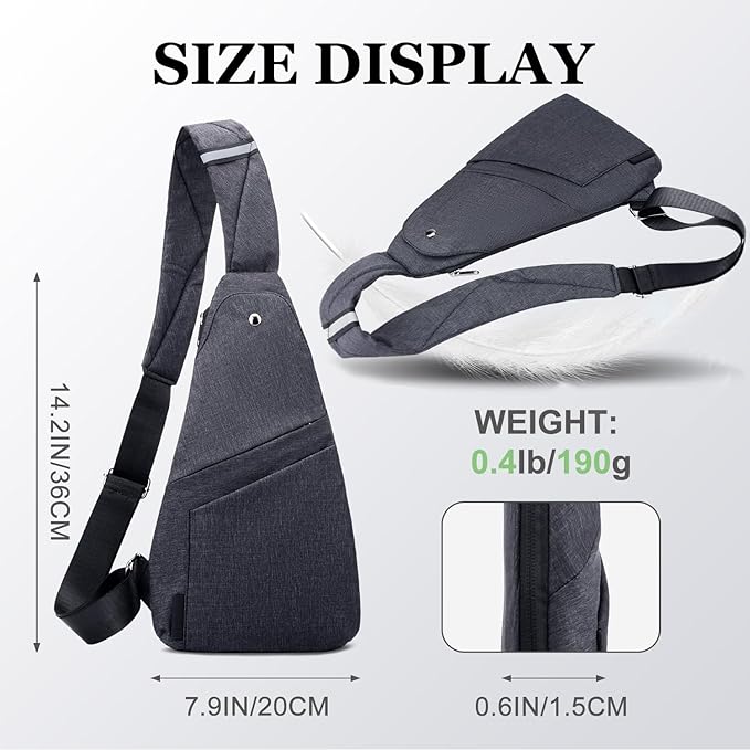 Slim Anti Theft Sling Bag Small Travel Pack Pickpocket Proof Crossbody Bag | Anti Theft One Shoulder Bag Flat Anti Pickpocket Bag Travel Pouch Passport Bag Secure Purses for Men Women lightweight - Image 2