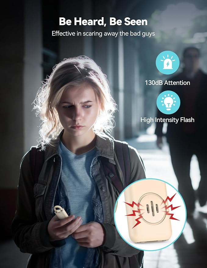 TECKNET Rechargeable Personal Safety Alarm for Women, 130dB Self Defense Keychain Alarm with SOS Strobe Light, Low Battery Notice, Personal Alarm Loud Siren Safety Keychain for Girls Kids Elderly - Image 2