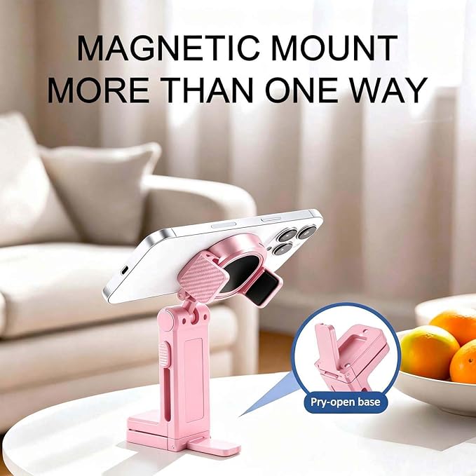 Airplane Travel Essentials Phone Holder for Desk,Magnetic Phone Holder with Clip, 360° Rotation, Travel Essential Mount for Airplane for Airplane, Travel Must Haves Phone Stand for Desk, Tray Table - Image 5
