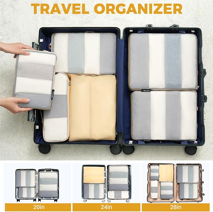 BAGAIL 6 Set Ultralight Compression Packing Cubes Packing Organizer for Travel Accessories Luggage Suitcase Backpack - Image 7