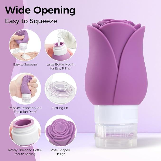 Travel Bottles for Toiletries - TSA Approved Portable Travel Containers for Toiletries, Leak Proof Travel Tubs Refillable Liquid for Shampoo Conditioner Lotion Body Wash,5 Colors - Image 3