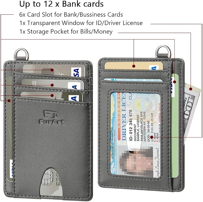 FurArt Slim Minimalist Wallet RFID Credit Card Holder for Men | slim minimalist compact rfid id window thin - Image 6