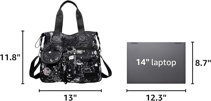 Tote Bag for Women,Multi Pockets Shoulder Handbag,Nurse Bag for Work,Large Cross body Purse,Fashion Nylon Top Handle Satchel - Image 3