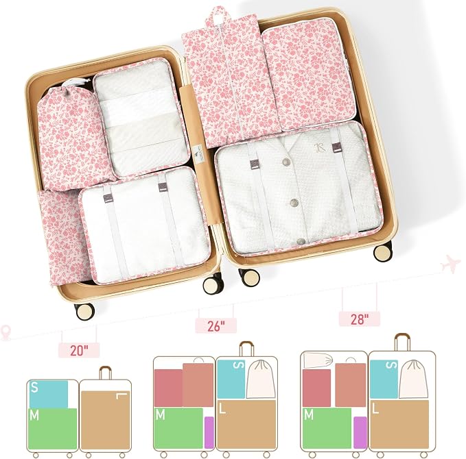 Packing Cubes for Travel - 8 Set Luggage Organizer Bags for Family, Mesh Breathable Packing Cubes for Suitcases Durable Travel Essentials Bags Set - Image 3