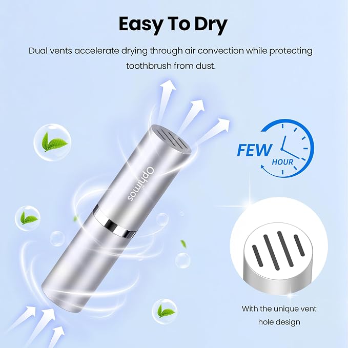 Portable Aluminum Travel Case for Electric Toothbrush Heads & Water Flosser Tips, 2-Pack (Silver+Black) - Not for Waterpik Water Flosser - Image 3